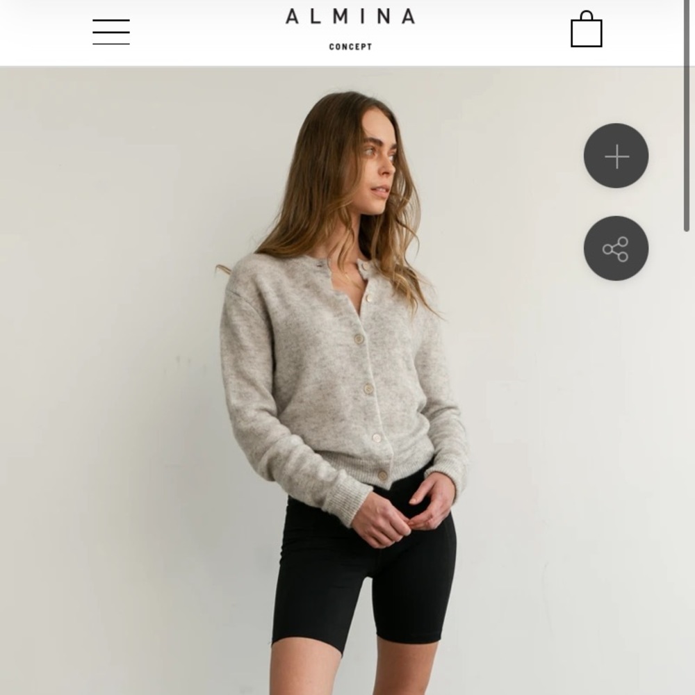 Almina Concept Grey Mohair Cardigan, Small
